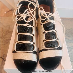 Pierre Hardy Black and Cream Strappy Sandals